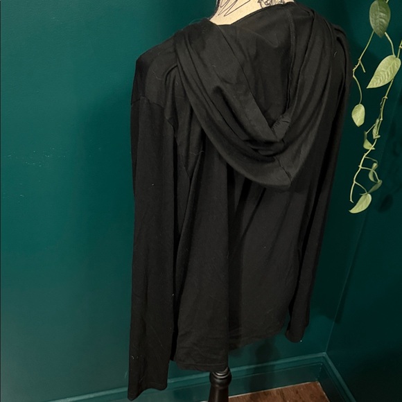 Black Hoodie with Skull and Floral Design - Picture 4 of 5